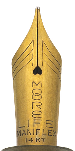 Moore 92-A Fountain Pen (1940s) - Brown & Taupe Striped Marble
